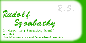 rudolf szombathy business card